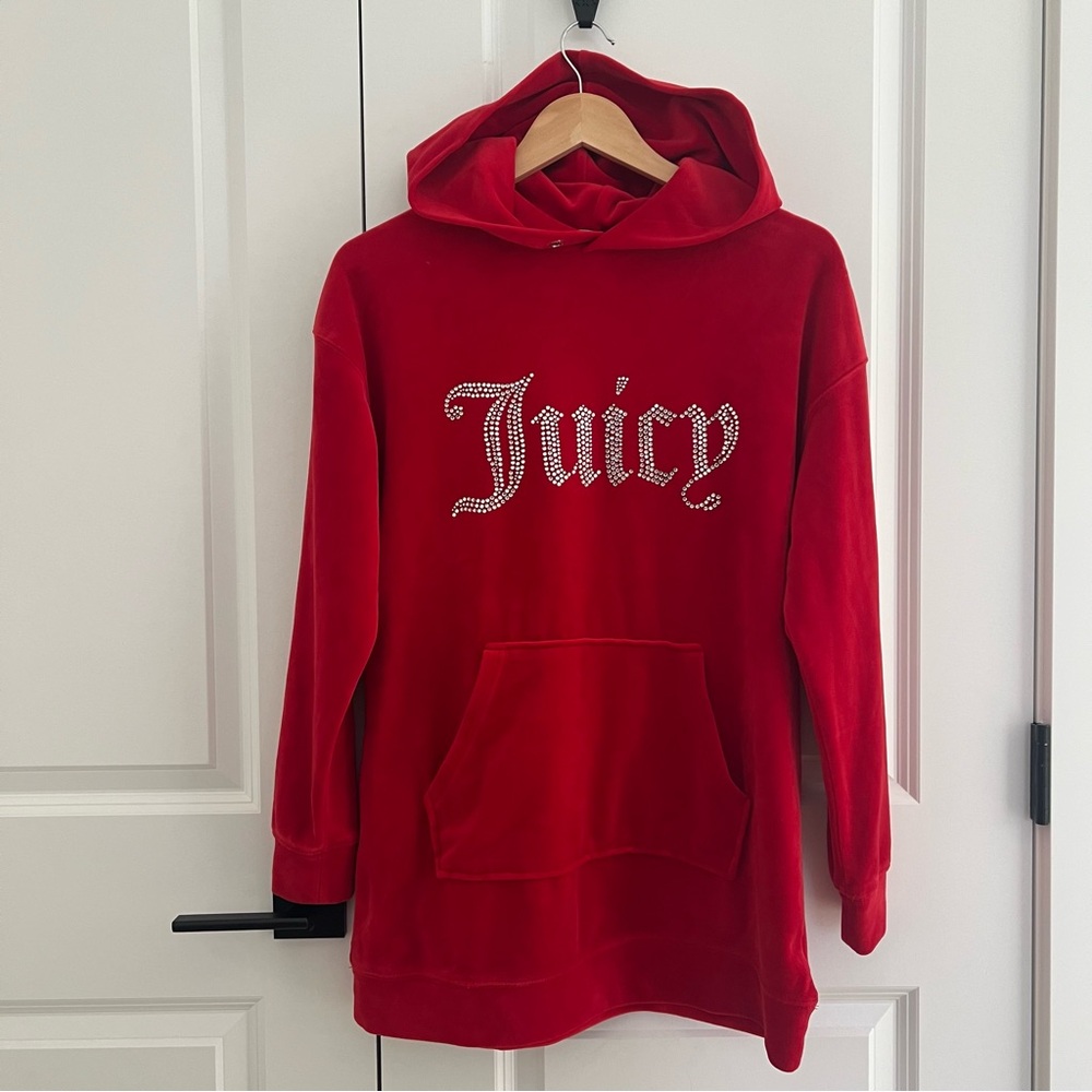 Juicy Couture Big Bling Velour Hoodie Dress